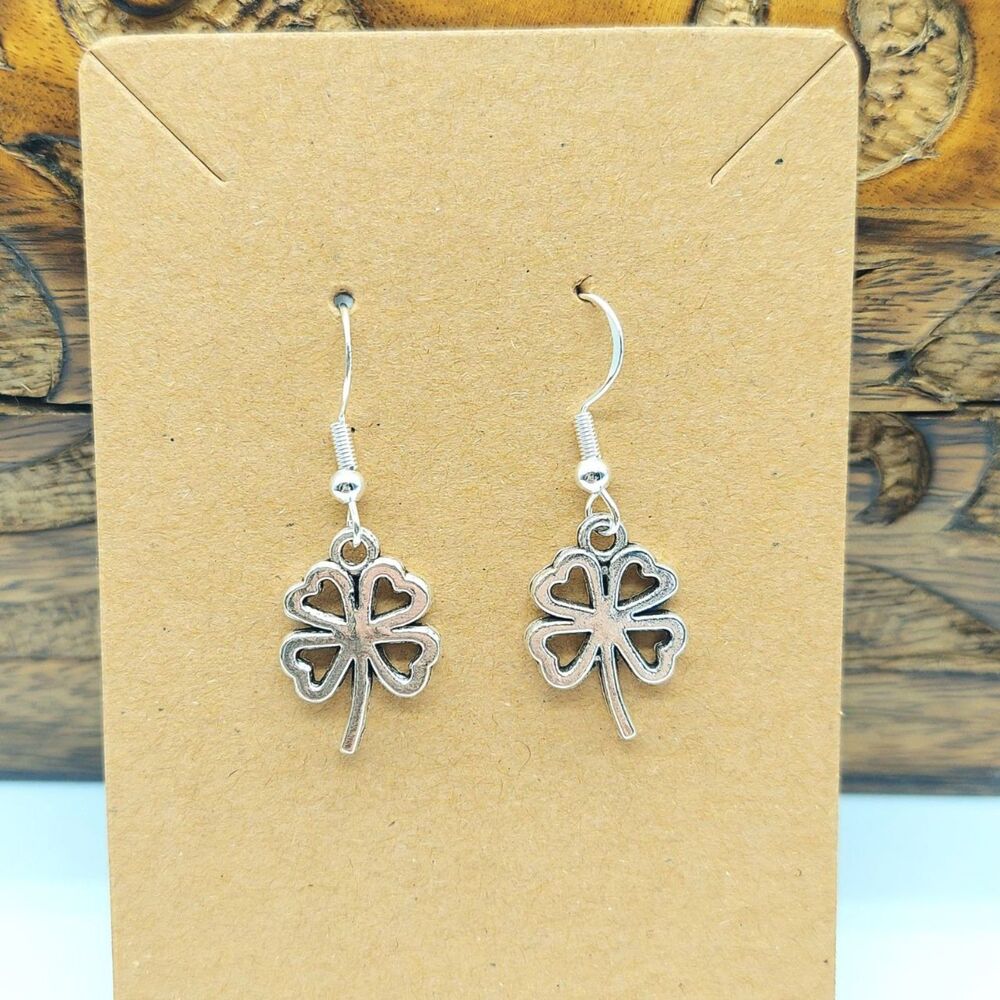 St Patrick's Day Earrings Four Leaf Clover